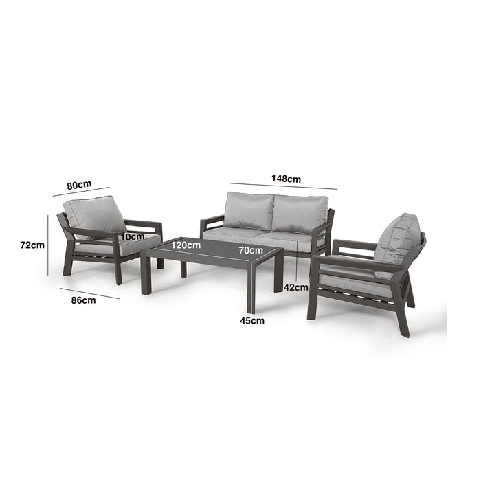 New York 2 Seat Aluminium Sofa Set