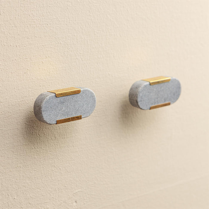 Ruhi Blue Stone Brass Drawer Knobs