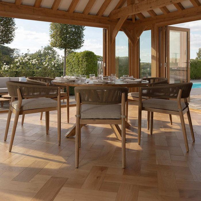 Porto Rope Weave 6 Seat Round Dining Set