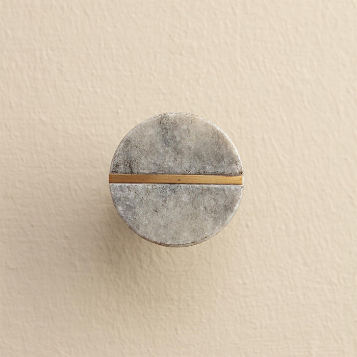 Nyra Blue Stone Brass Oval Drawer Knobs