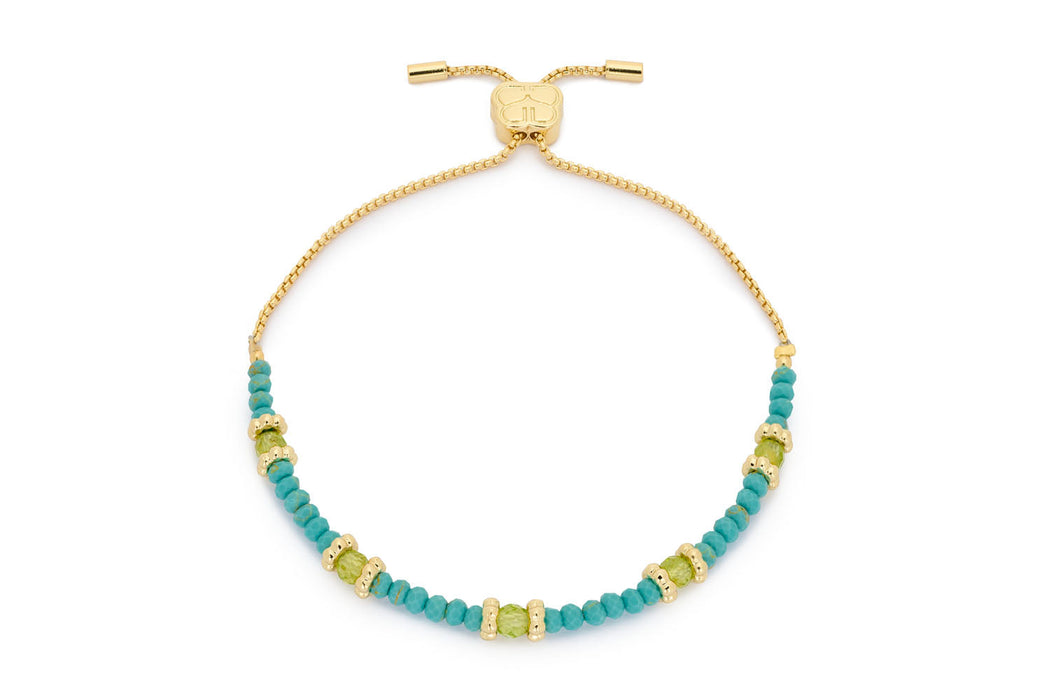Bimini Peridot and Turquoise Gold Stacking Bracelet