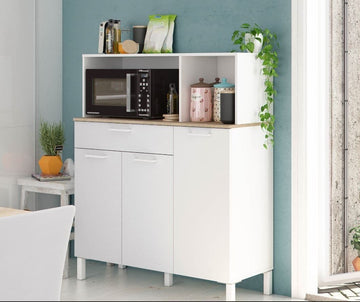 Amos Mann White And Oak 3 Door Utility Kitchen Cupboard Ã¢ÂÂ 3031