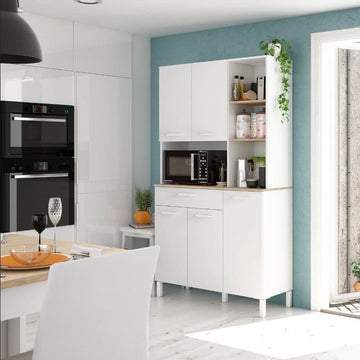 Amos Mann White And Oak 5 Door Utility Kitchen Cupboard Ã¢ÂÂ 3077