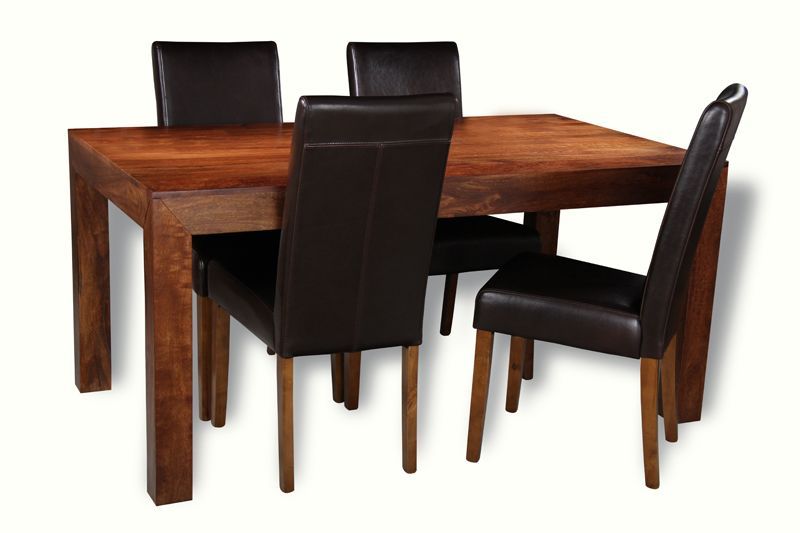 Dakota 160cm Dining Table & 4 Barcelona Chairs 2 Colours - In Stock
