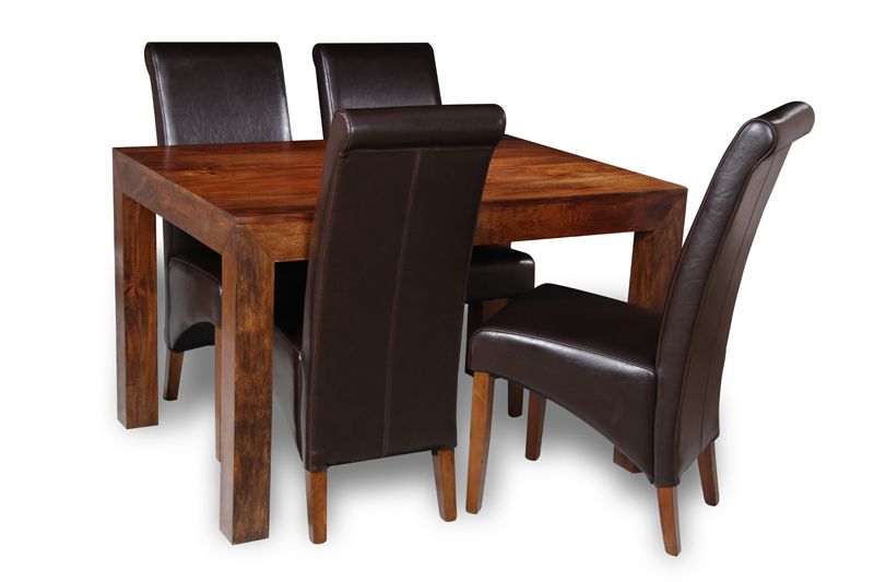 Dakota 120cm Dining Table & 4 Rollback Chairs 4 Colours - In Stock