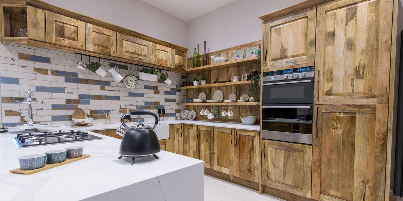 Mango Wood Double Oven Housing Unit 600mm - In Stock