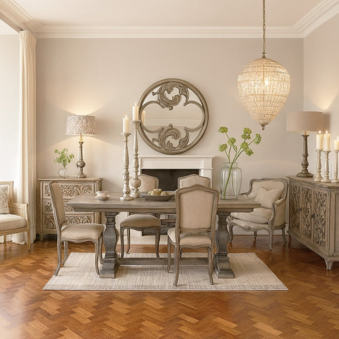 Dorset Rectangular Distressed Wood Dining Table