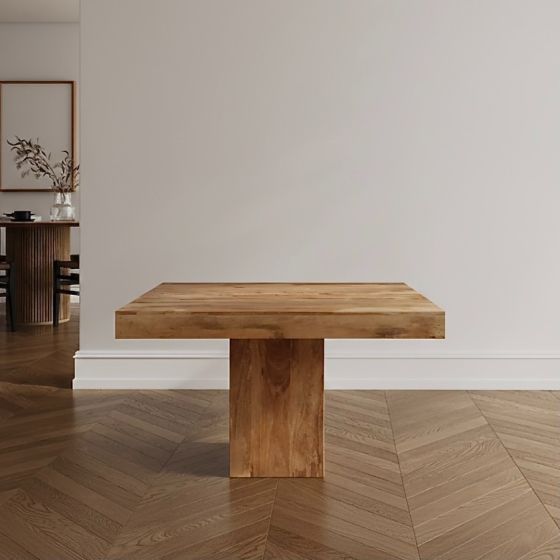 Acre & Artisan Light Solid Wood 120Cm Cube Dining Table
