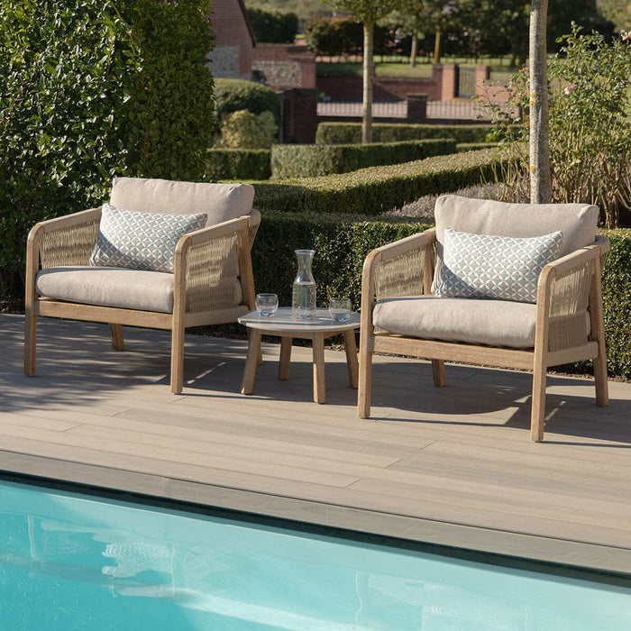 Martinique Rope Weave Lounge Set with Round Coffee Table