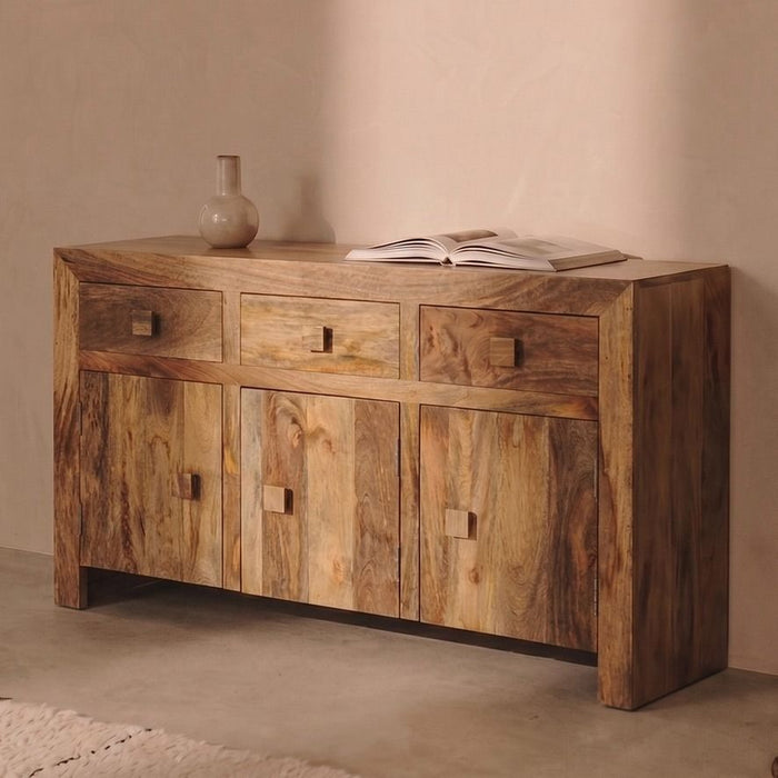 Light Dakota 140cm 3 Cupboard Sideboard - In Stock