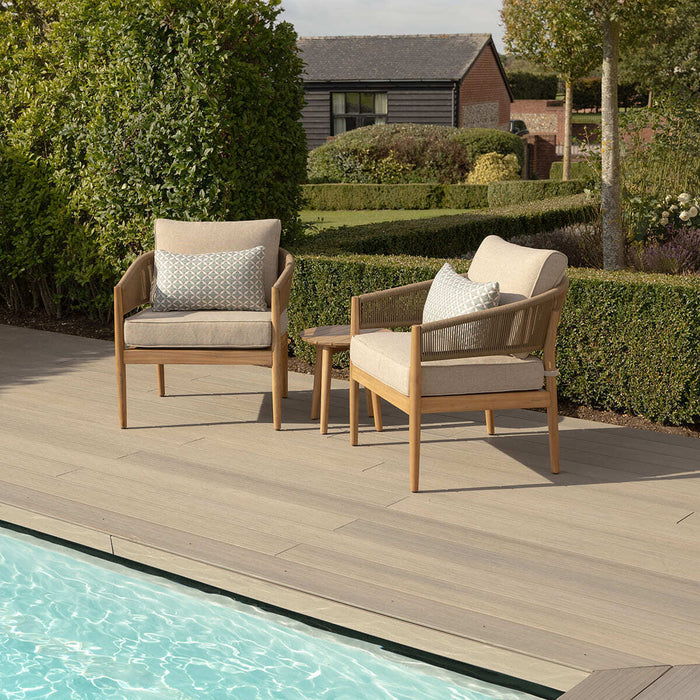 Porto Rope Weave Lounge Set with Small Round Side Table