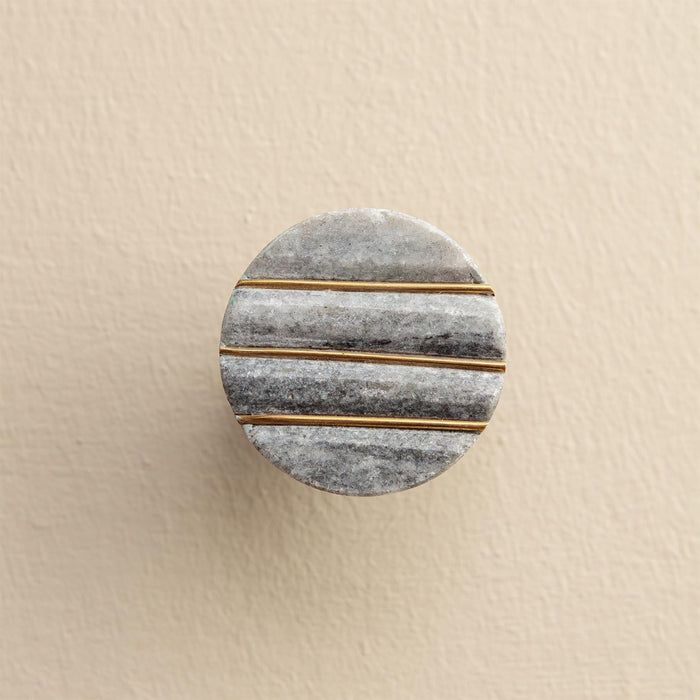 Giana Grey Marble Round Drawer Knobs