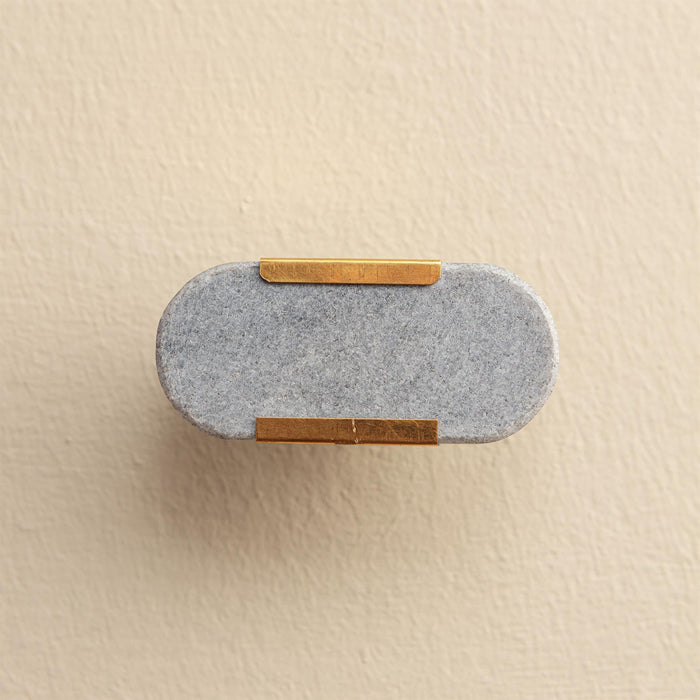 Ruhi Blue Stone Brass Drawer Knobs