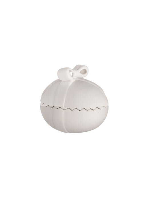 Small Ceramic White Easter Egg Shaped Pot