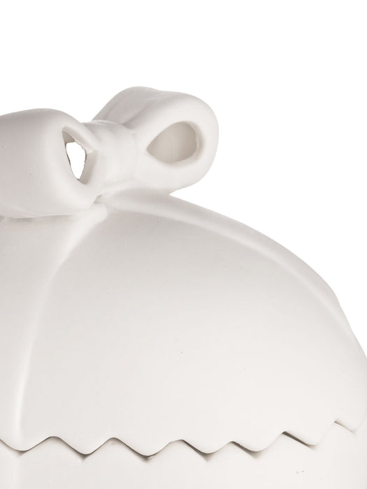 Small Ceramic White Easter Egg Shaped Pot