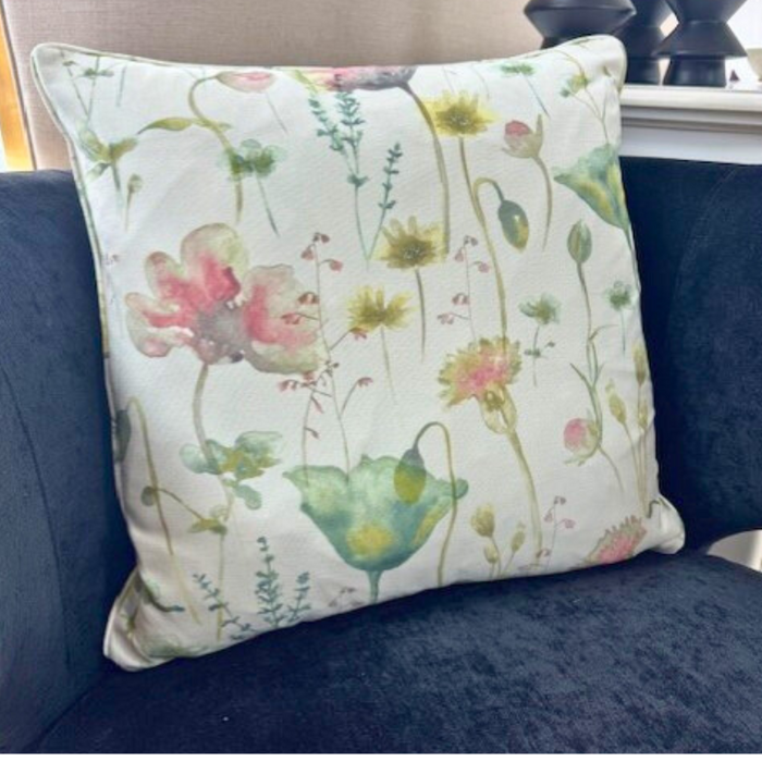 Elmley Blush Seafoam Piped Cushions