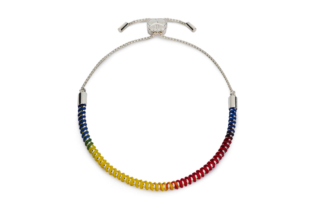 Emelia Braided Silver & Multi-Colour Bracelet