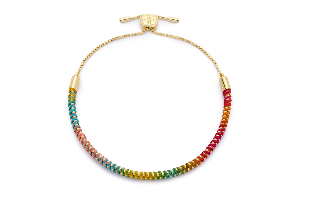 Emelia Gold Braided Rainbow Bracelet