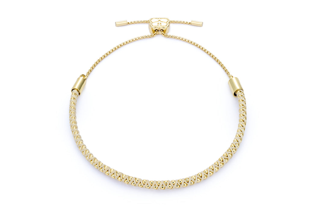 Emelia Gold & Taupe Braided Bracelet
