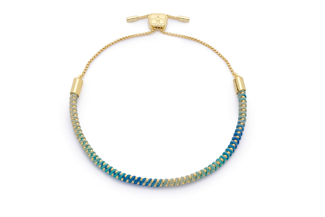 Emelia Ombre Blue & Gold Braided Bracelet