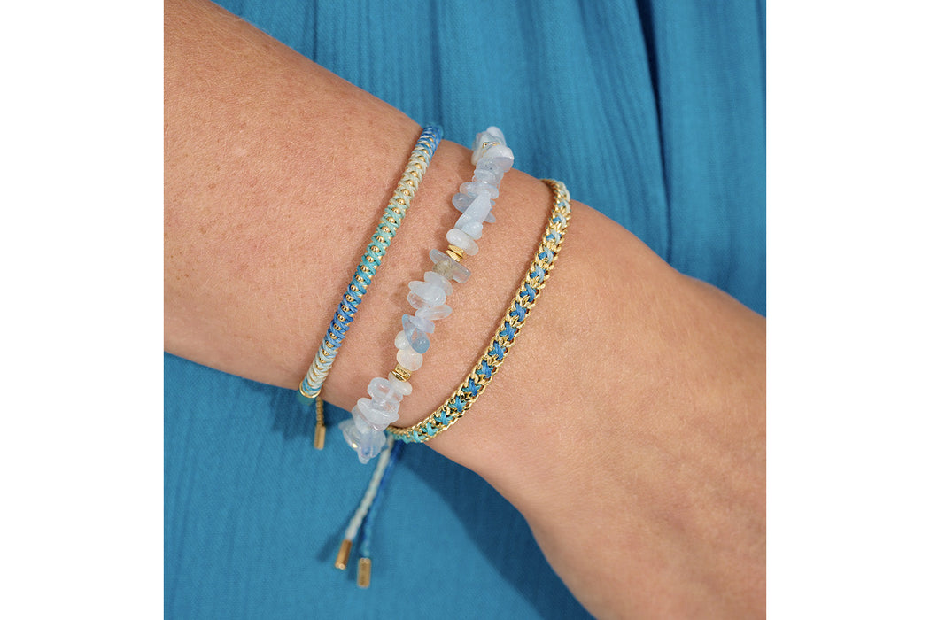 Emelia Ombre Blue & Gold Braided Bracelet