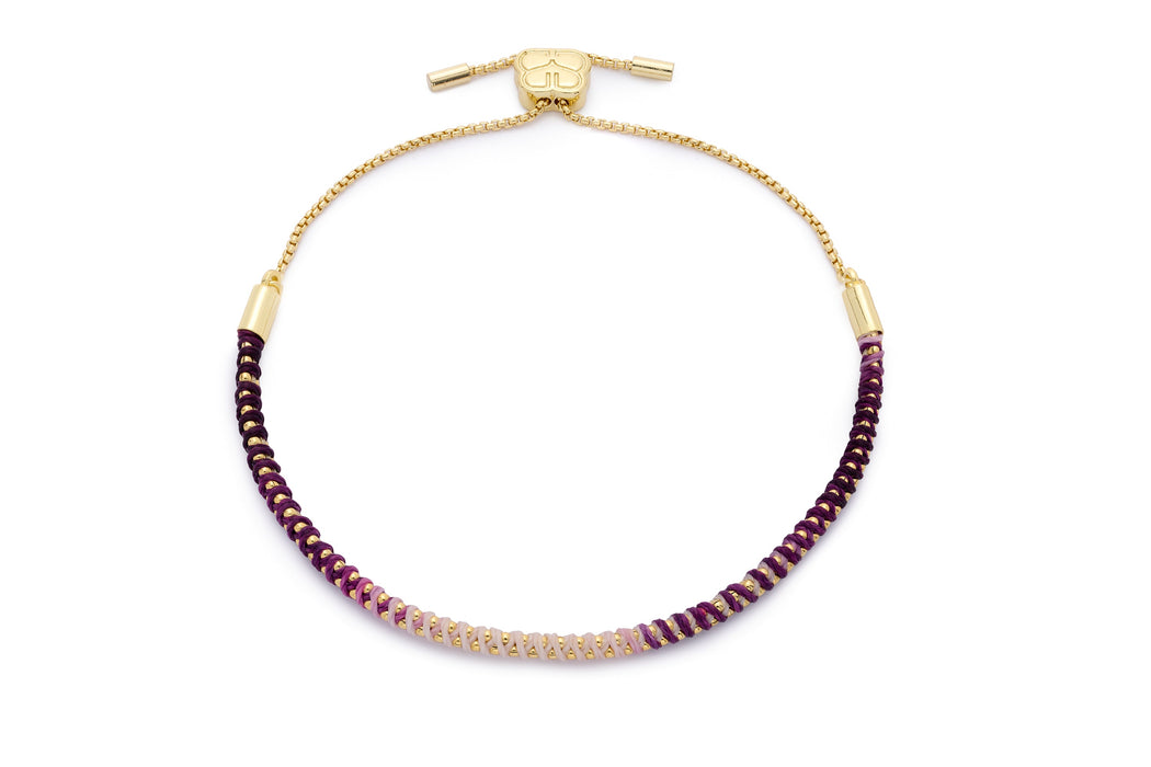 Emelia Ombre Purple & Gold Braided Bracelet