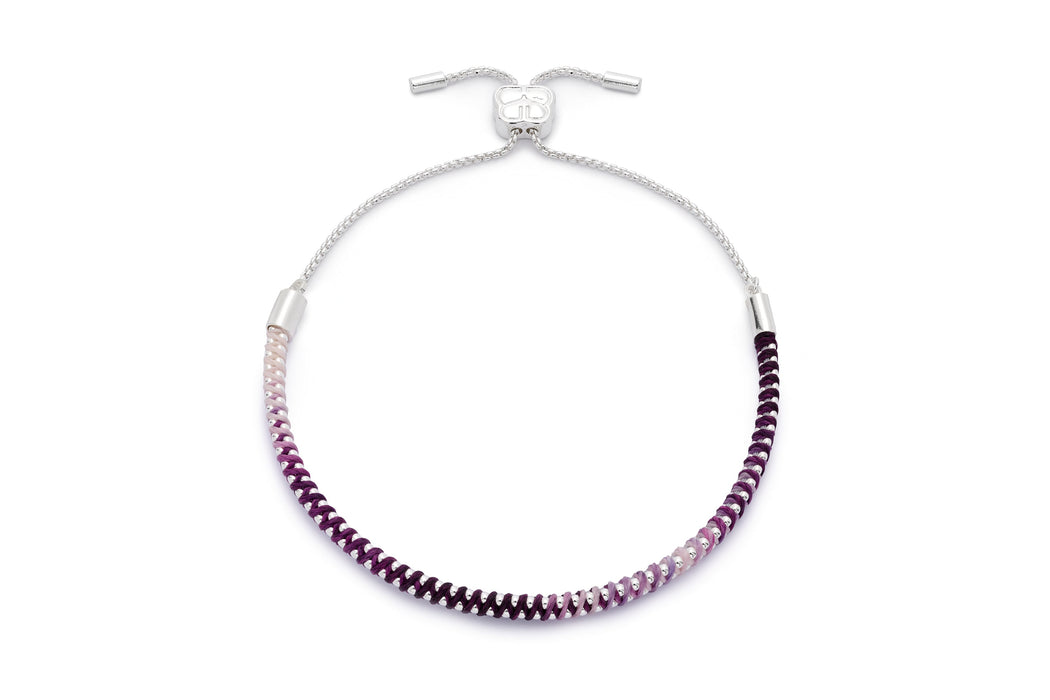 Emelia Ombre Purple & Silver Braided Bracelet