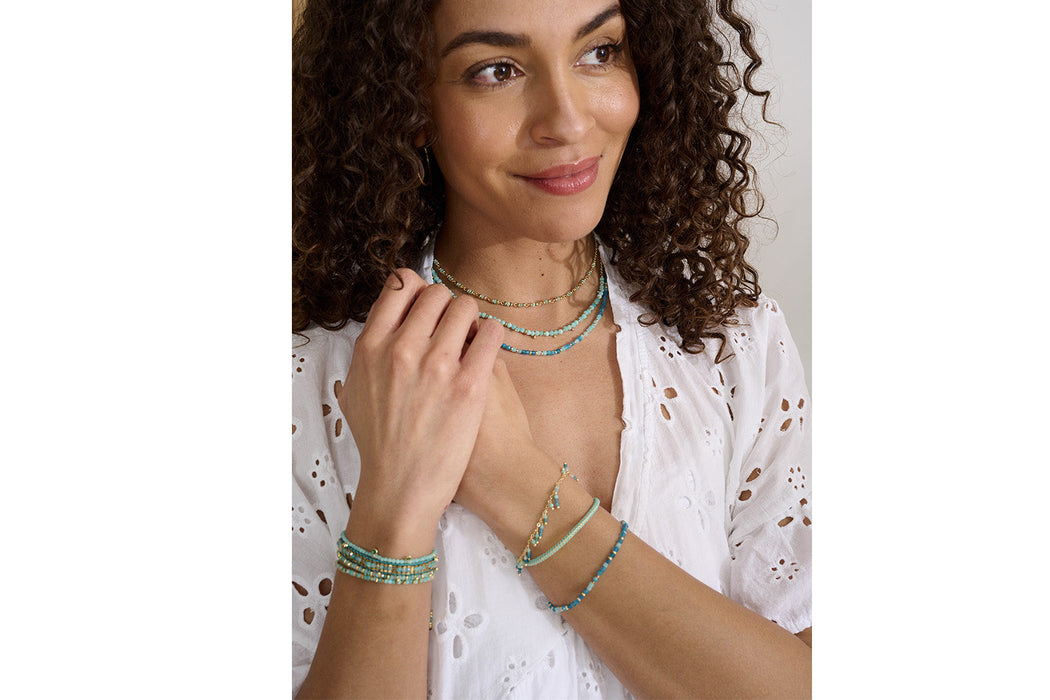 Emelia Turquoise & Gold Braided Bracelet