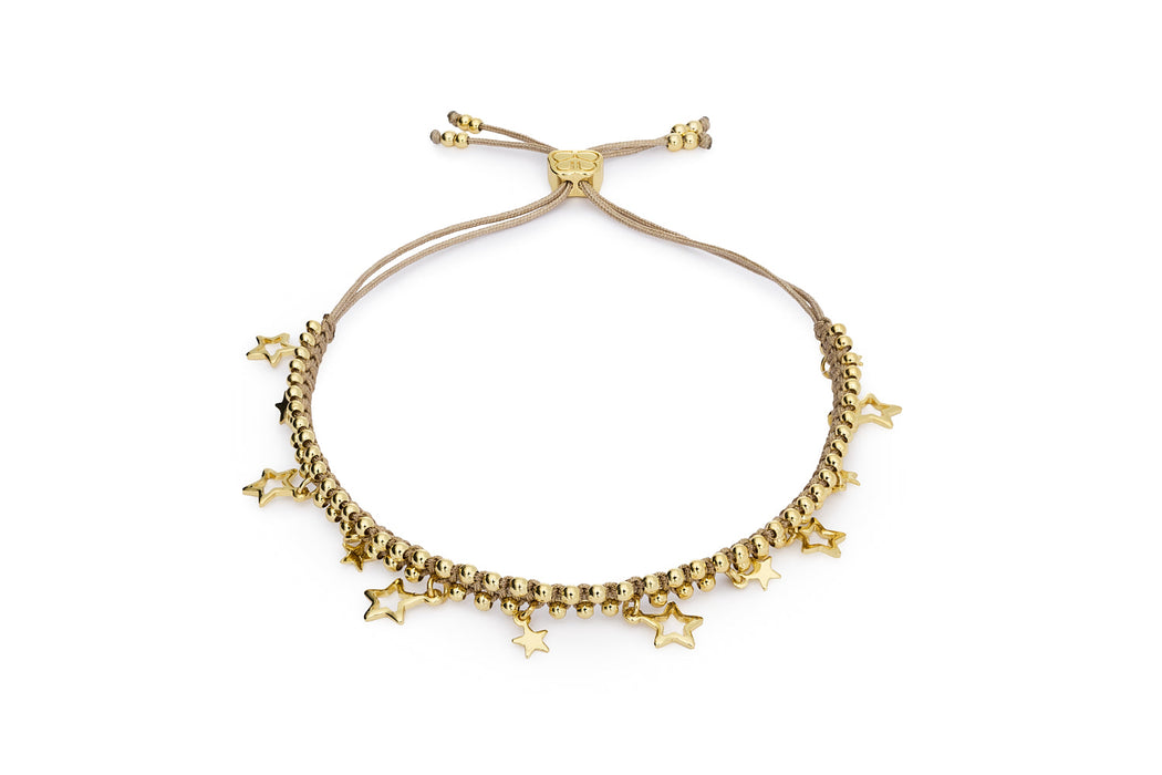 Estelle Taupe & Gold Star Charm Bracelet