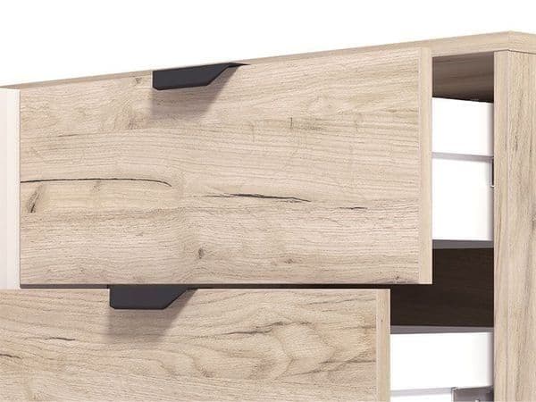 Grey Oak Effect & Cashmere Slatted Sideboard