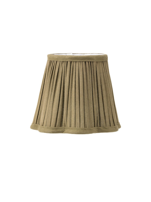 Pleated Scalloped Olive Green Lamp Shade