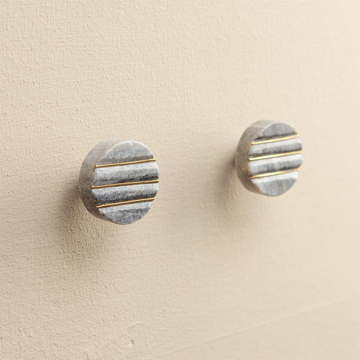 Giana Grey Marble Round Drawer Knobs