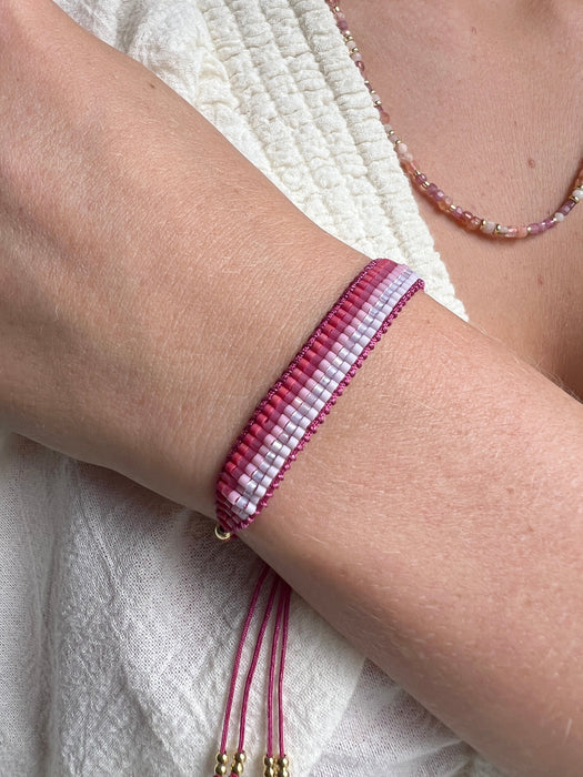 Faye Pink & Gold Miyuki Beaded Friendship Bracelet