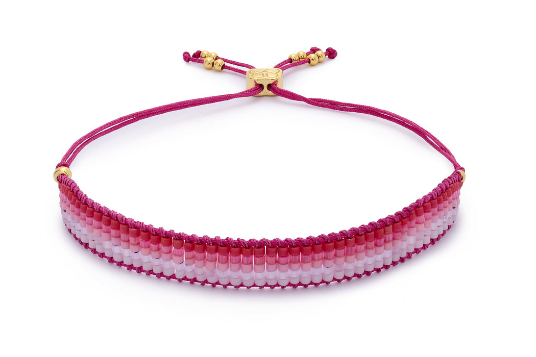 Faye Pink & Gold Miyuki Beaded Friendship Bracelet