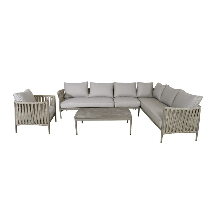 Milan Rope Weave Large Square Corner with Armchair