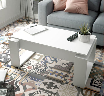Amos Mann White Coffee Table with Lift up Storage