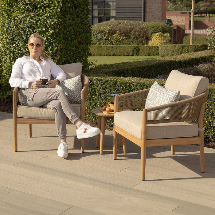 Porto Rope Weave Lounge Set with Small Round Side Table