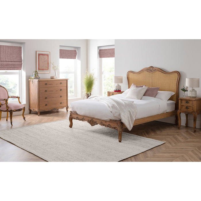 Florence Rattan French Style Oak Bed