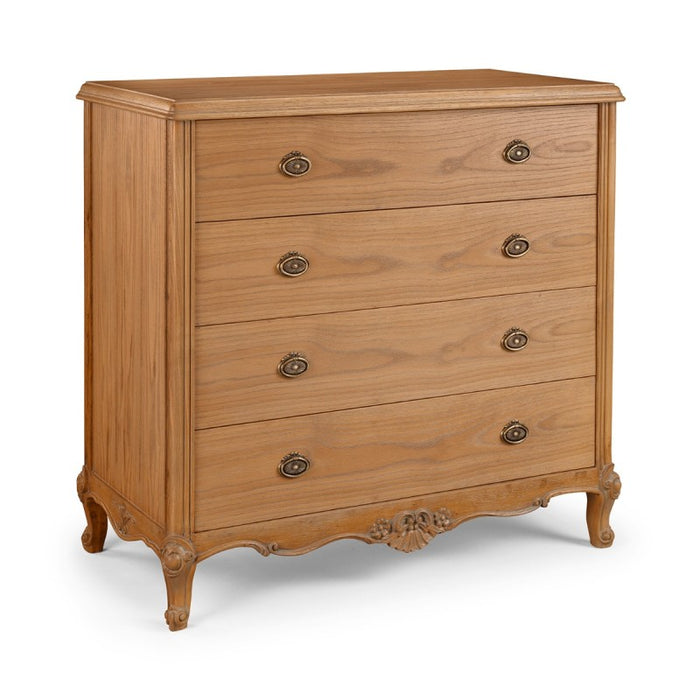 Florence Oak French Style 4 Drawer Chest