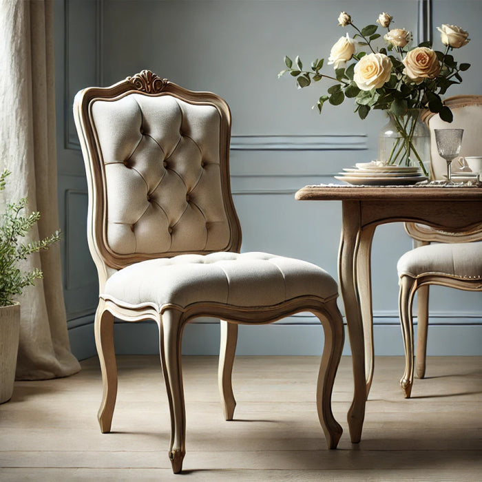 Chic French Buttoned Back Chair