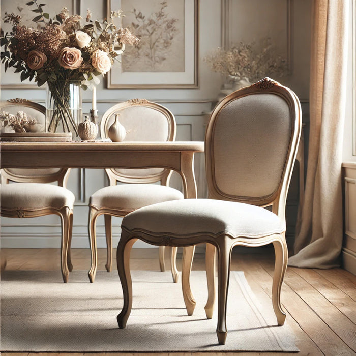Chic French Upholstered Dining Chair