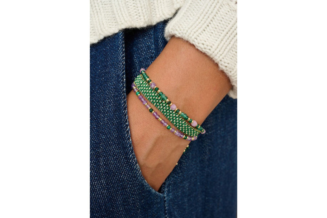 Fritta Green & Gold Beaded Friendship Bracelet