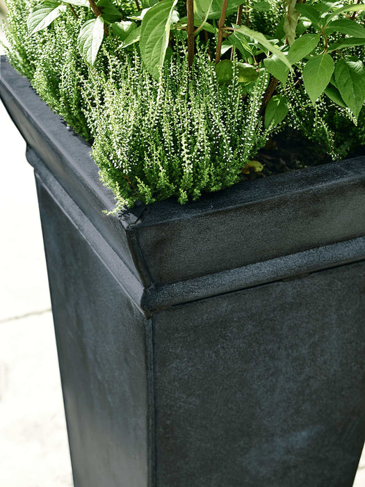 Tall Metal Planter - Zinc
