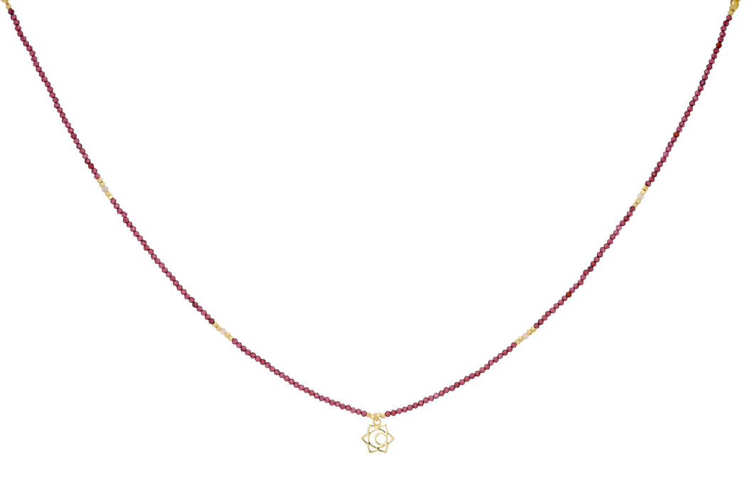 Garnet and Sunstone Gold Sacral Chakra Necklace