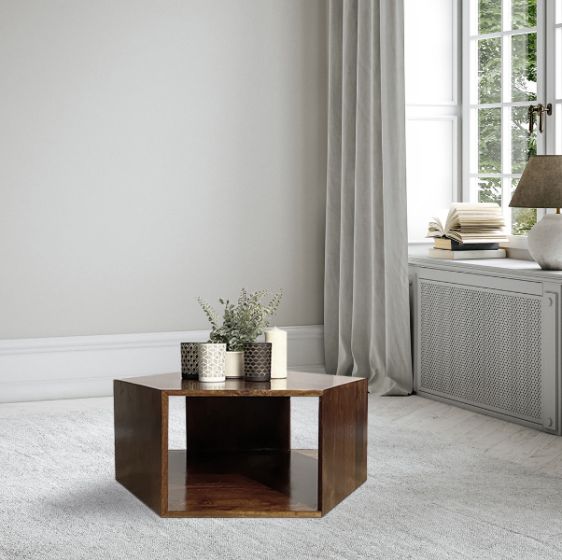 Acre & Artisan Geo Mango Hexagon Coffee Table 1