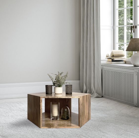 Acre & Artisan Geo Light Mango Hexagon Coffee Tables 1