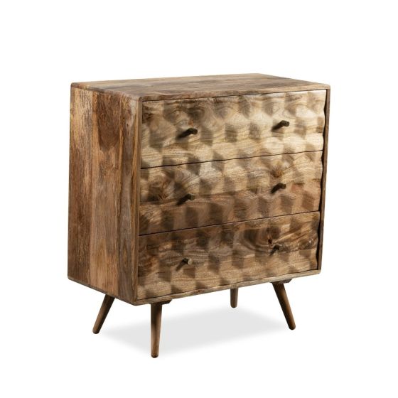 Acre & Artisan Geo Light Mango Chest Of Drawerss (85cm)