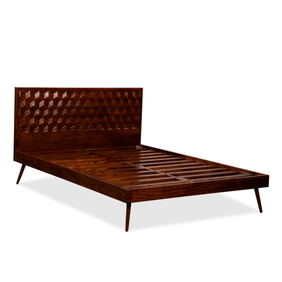 Acre & Artisan Geo Mango Wood Bed Frame