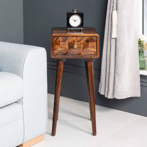 Geo Mango Lamp Table - In Stock