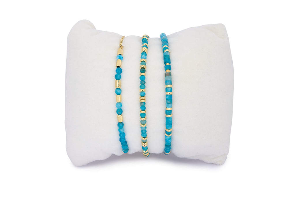 Gili Apatite & Gold Bracelet Stack